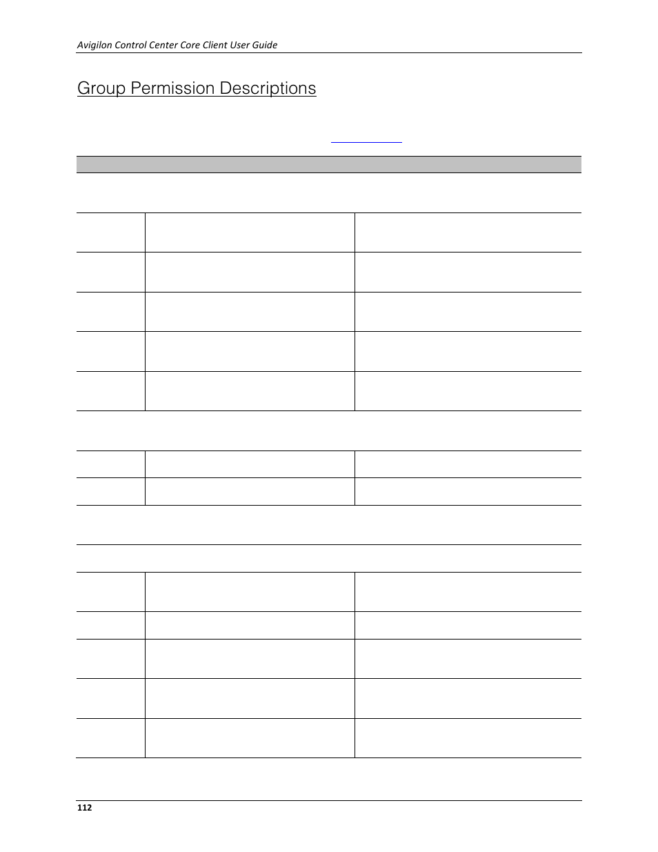 Group permission descriptions | Avigilon ACC Core Client Version 4.12 User Manual | Page 118 / 134