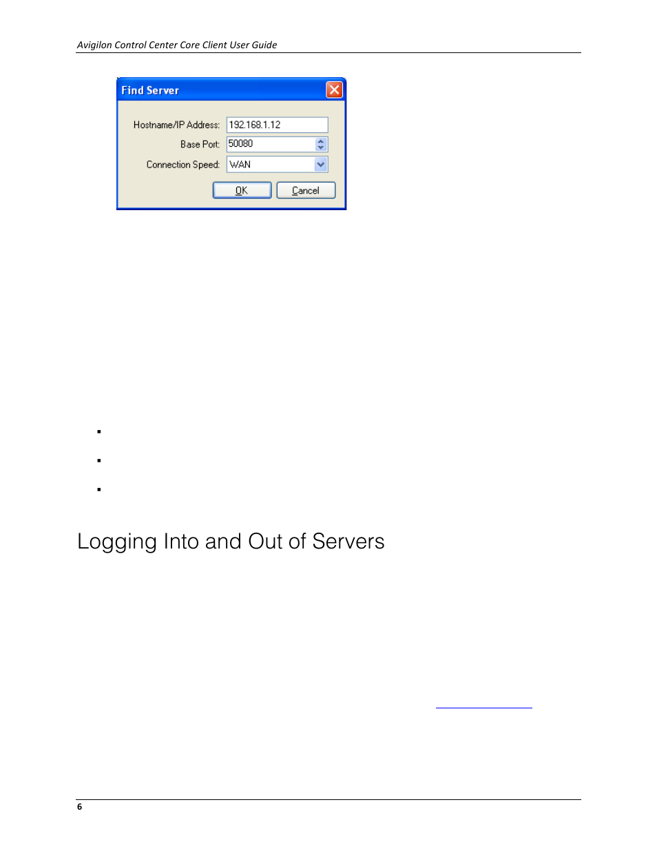 Logging into and out of servers | Avigilon ACC Core Client Version 4.12 User Manual | Page 12 / 134