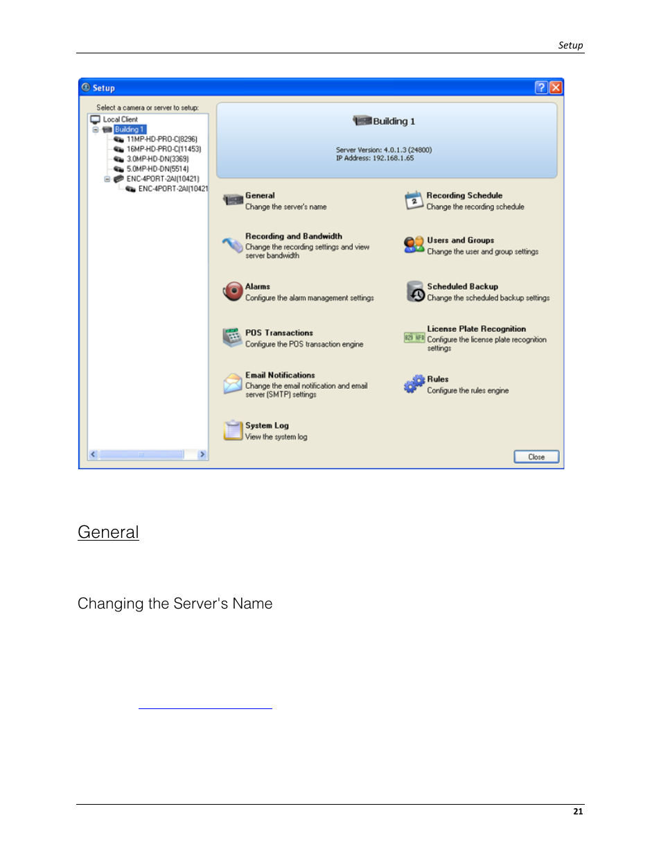 General, Changing the server's name | Avigilon ACC Core Client Version 4.12 User Manual | Page 27 / 134