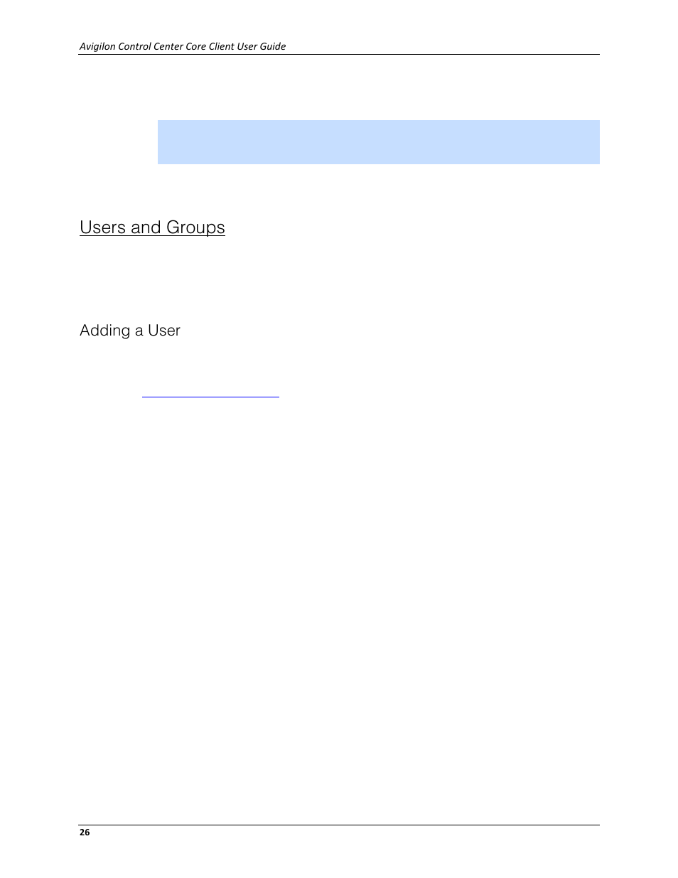 Users and groups, Adding a user | Avigilon ACC Core Client Version 4.12 User Manual | Page 32 / 134