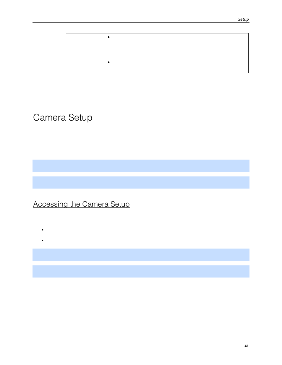 Camera setup, Accessing the camera setup | Avigilon ACC Core Client Version 4.12 User Manual | Page 47 / 134