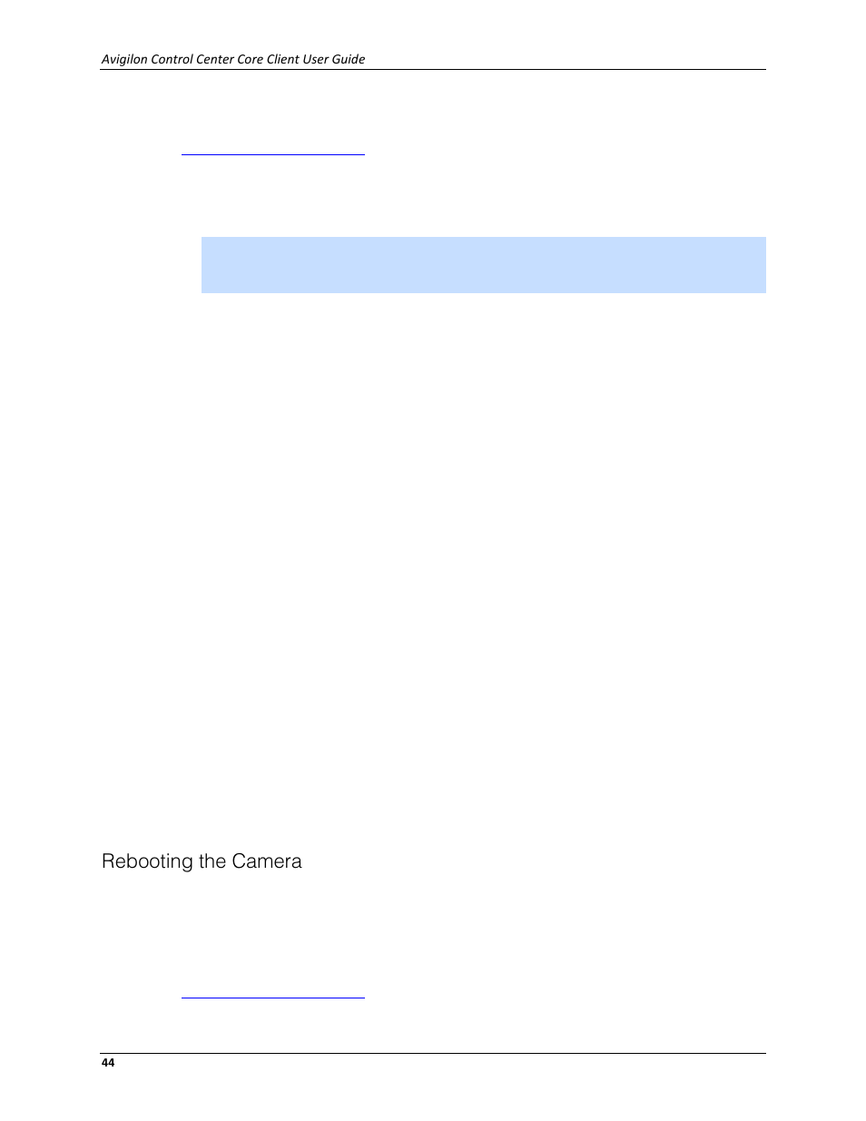 Rebooting the camera | Avigilon ACC Core Client Version 4.12 User Manual | Page 50 / 134