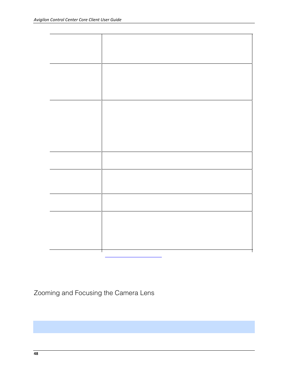 Zooming and focusing the camera lens | Avigilon ACC Core Client Version 4.12 User Manual | Page 54 / 134