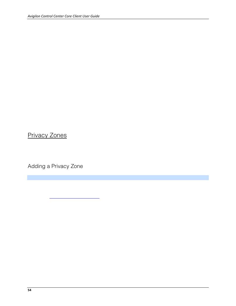 Privacy zones, Adding a privacy zone | Avigilon ACC Core Client Version 4.12 User Manual | Page 60 / 134