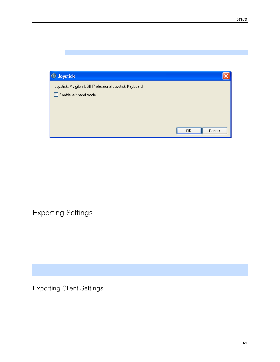 Exporting settings, Exporting client settings | Avigilon ACC Core Client Version 4.12 User Manual | Page 67 / 134