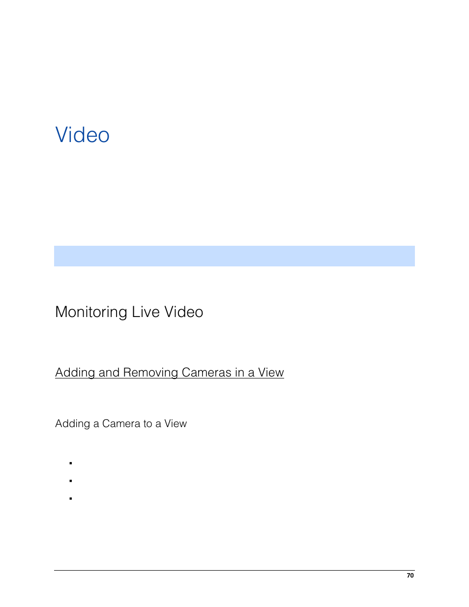 Video, Monitoring live video, Adding and removing cameras in a view | Adding a camera to a view | Avigilon ACC Core Client Version 4.12 User Manual | Page 76 / 134