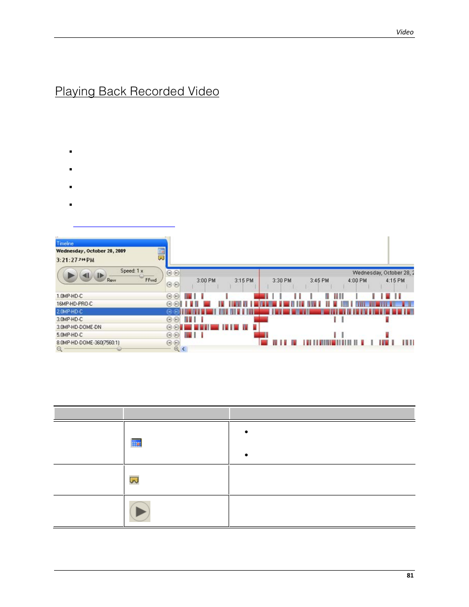 Playing back recorded video | Avigilon ACC Core Client Version 4.12 User Manual | Page 87 / 134