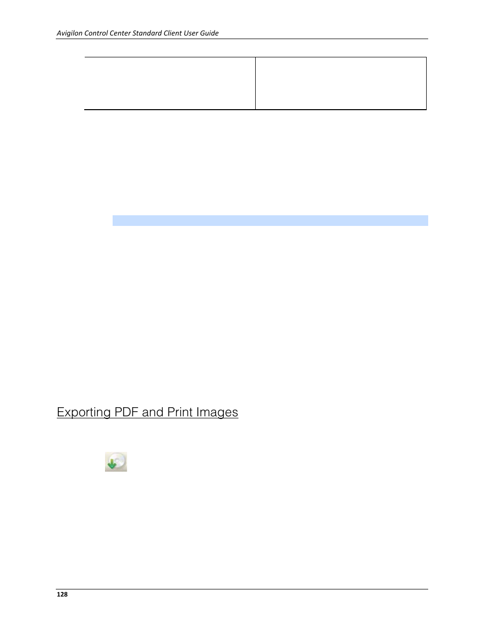 Exporting pdf and print images | Avigilon ACC Standard Client Version 4.12 User Manual | Page 136 / 159