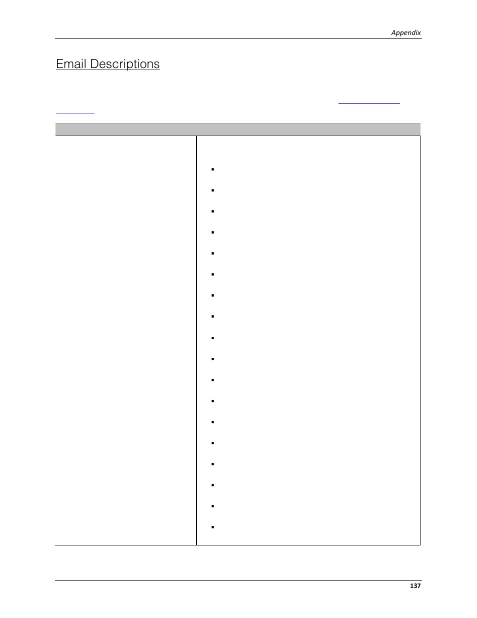 Email descriptions | Avigilon ACC Standard Client Version 4.12 User Manual | Page 145 / 159