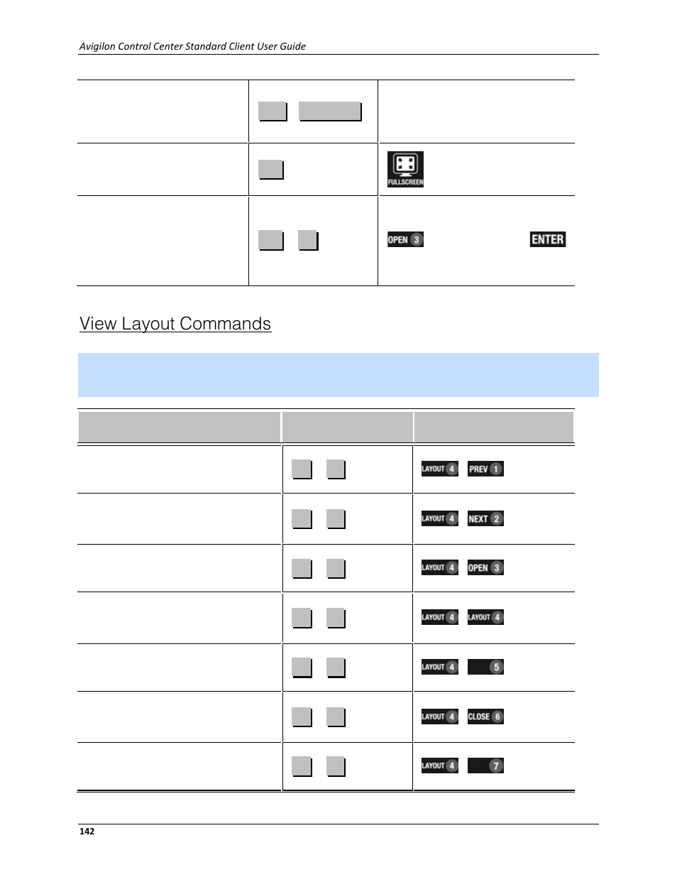 View layout commands | Avigilon ACC Standard Client Version 4.12 User Manual | Page 150 / 159