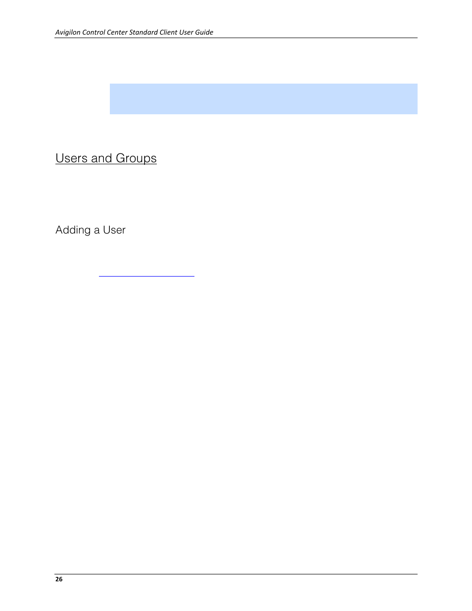 Users and groups, Adding a user | Avigilon ACC Standard Client Version 4.12 User Manual | Page 34 / 159