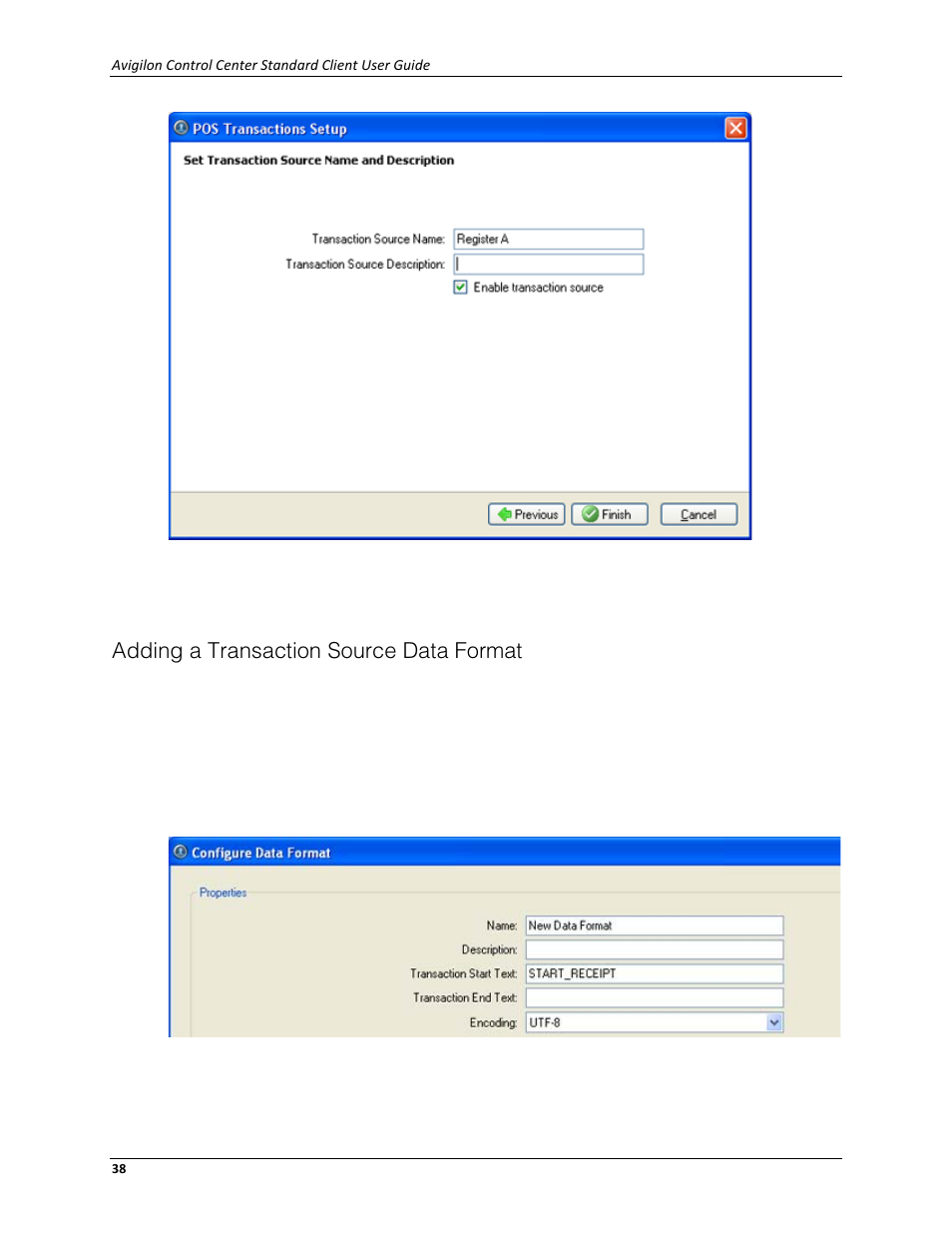 Adding a transaction source data format | Avigilon ACC Standard Client Version 4.12 User Manual | Page 46 / 159