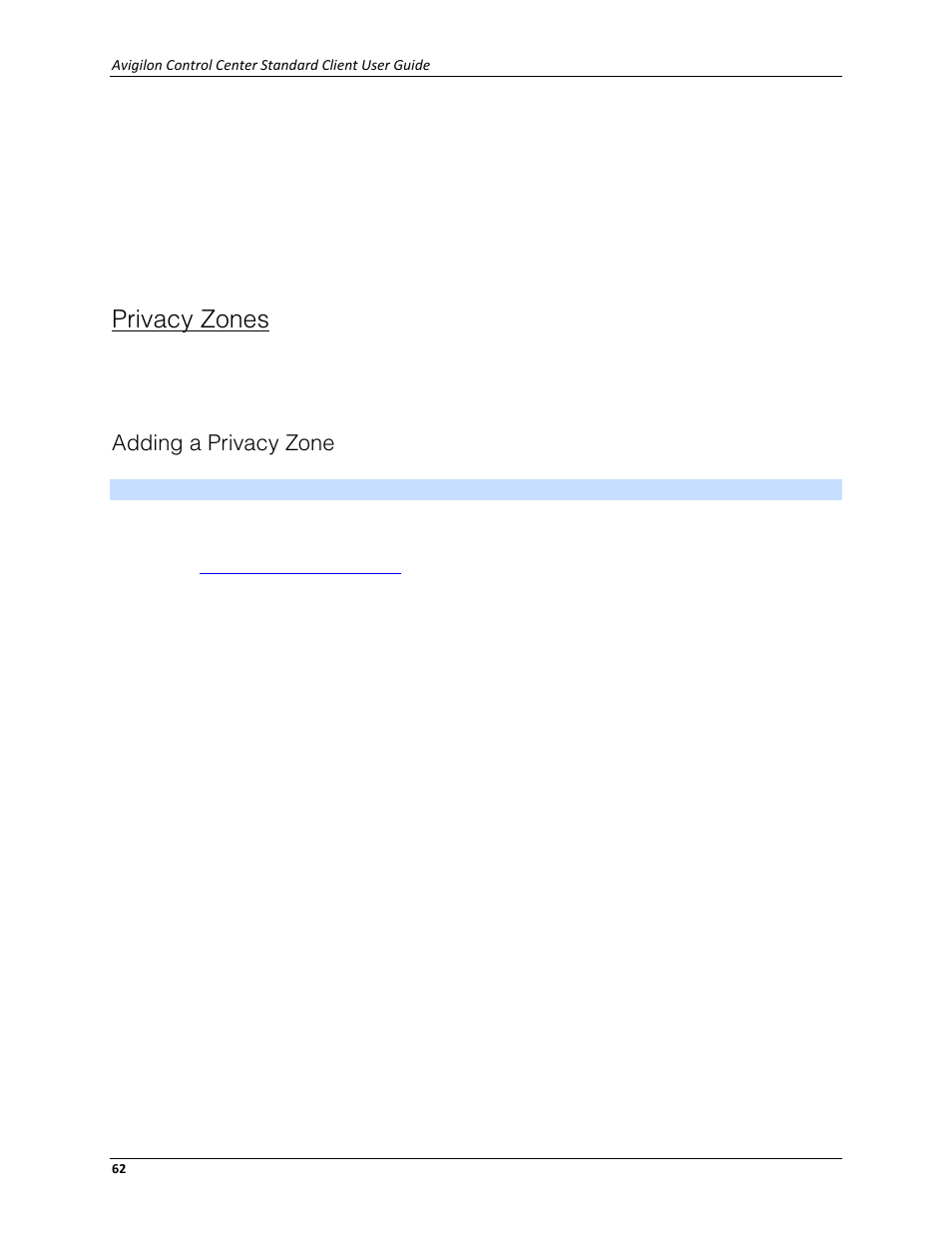 Privacy zones, Adding a privacy zone | Avigilon ACC Standard Client Version 4.12 User Manual | Page 70 / 159