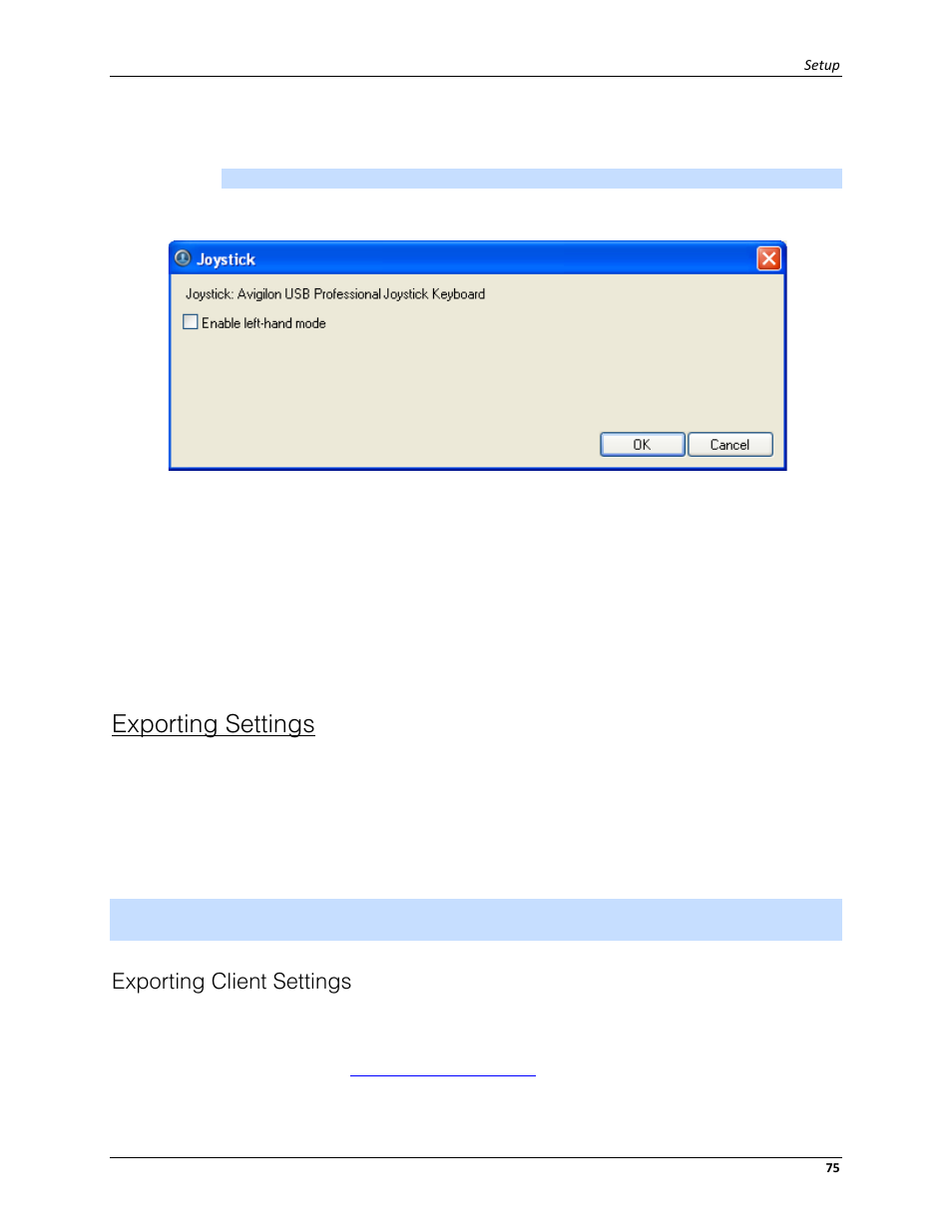 Exporting settings, Exporting client settings | Avigilon ACC Standard Client Version 4.12 User Manual | Page 83 / 159