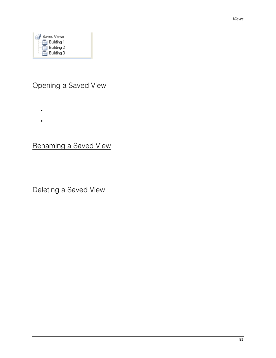 Opening a saved view, Renaming a saved view, Deleting a saved view | Avigilon ACC Standard Client Version 4.12 User Manual | Page 93 / 159