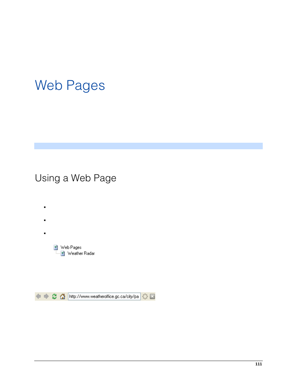 Web pages, Using a web page | Avigilon ACC Enterprise Client Version 4.12 User Manual | Page 119 / 214