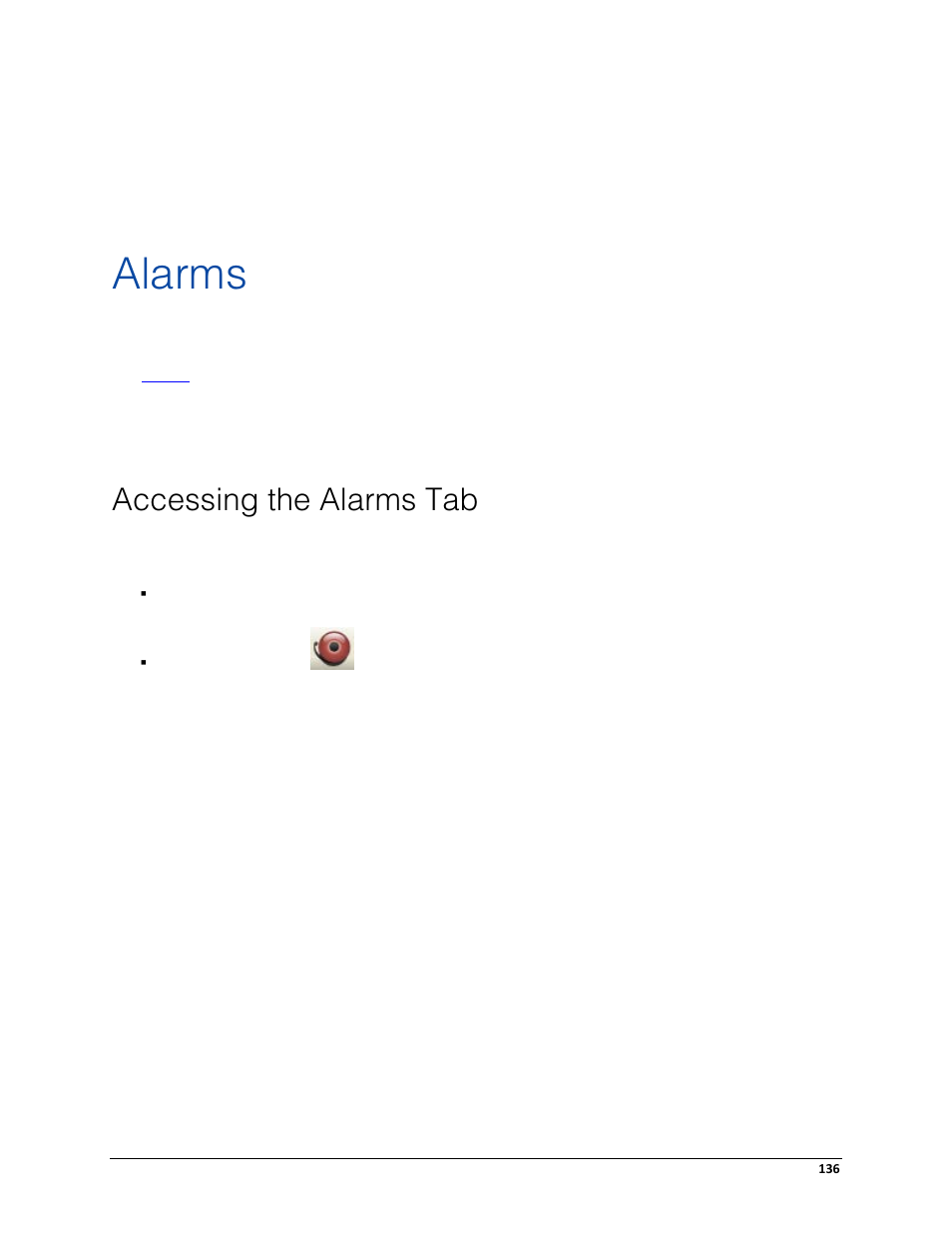 Alarms, Accessing the alarms tab | Avigilon ACC Enterprise Client Version 4.12 User Manual | Page 144 / 214