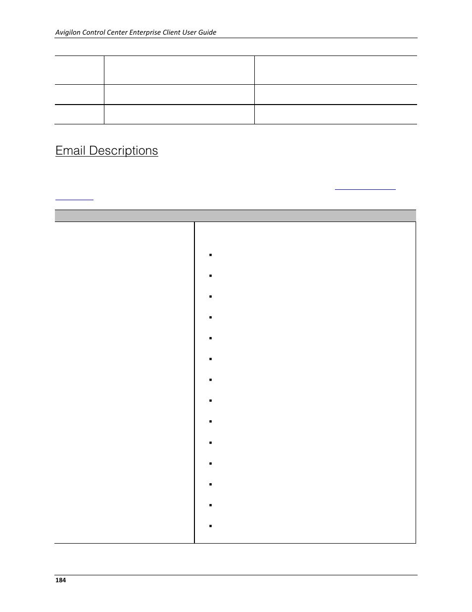 Email descriptions | Avigilon ACC Enterprise Client Version 4.12 User Manual | Page 192 / 214