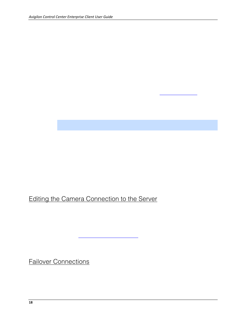 Editing the camera connection to the server, Failover connections | Avigilon ACC Enterprise Client Version 4.12 User Manual | Page 26 / 214