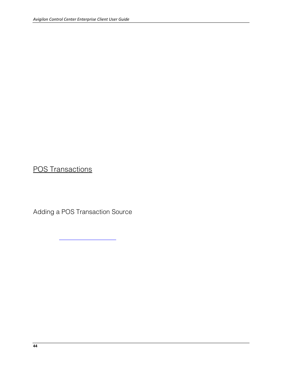 Pos transactions, Adding a pos transaction source | Avigilon ACC Enterprise Client Version 4.12 User Manual | Page 52 / 214