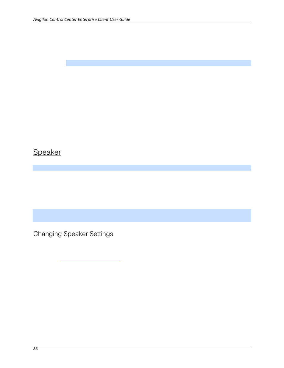 Speaker, Changing speaker settings | Avigilon ACC Enterprise Client Version 4.12 User Manual | Page 94 / 214