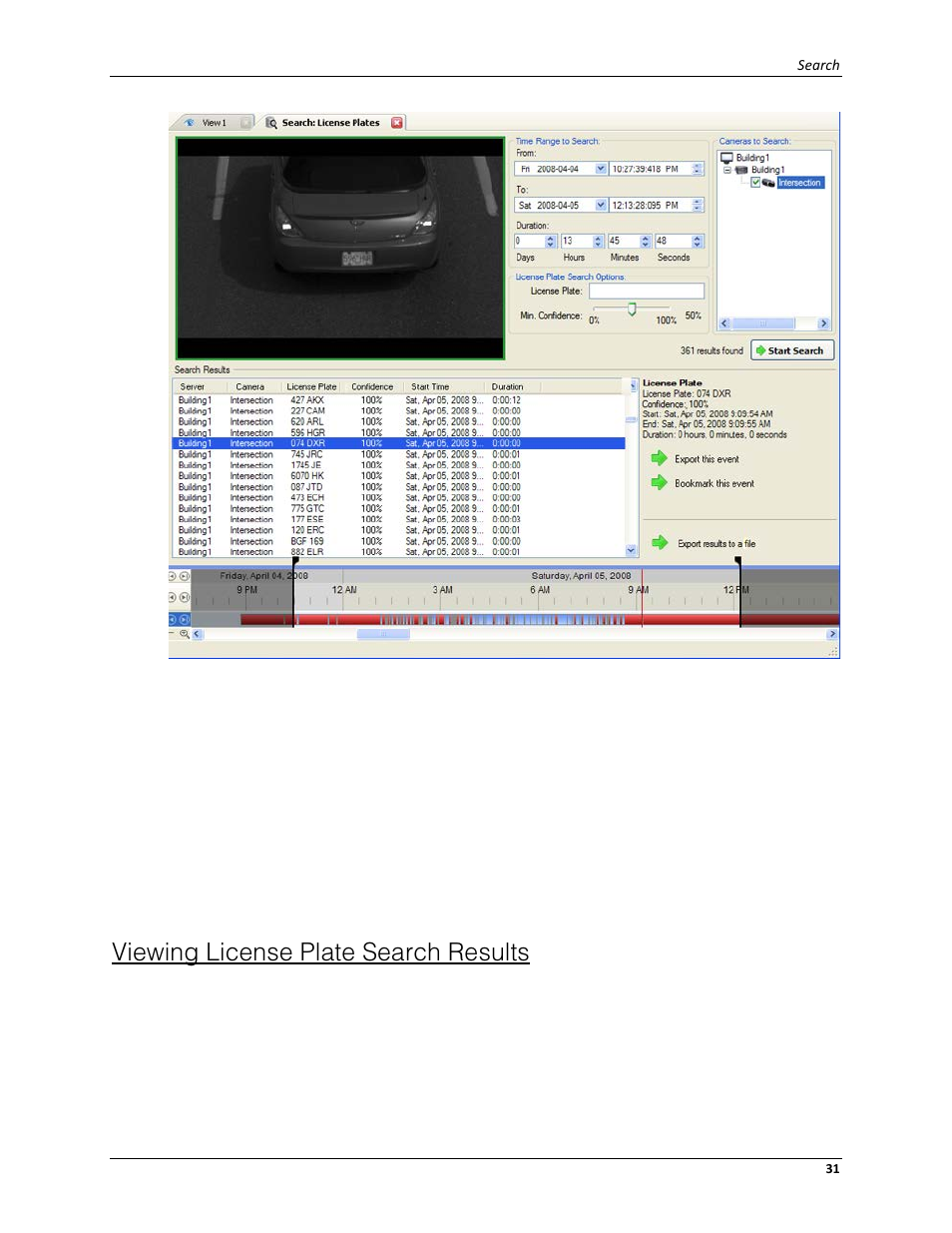 Viewing license plate search results | Avigilon ACC Player Version 4.12 User Manual | Page 35 / 49