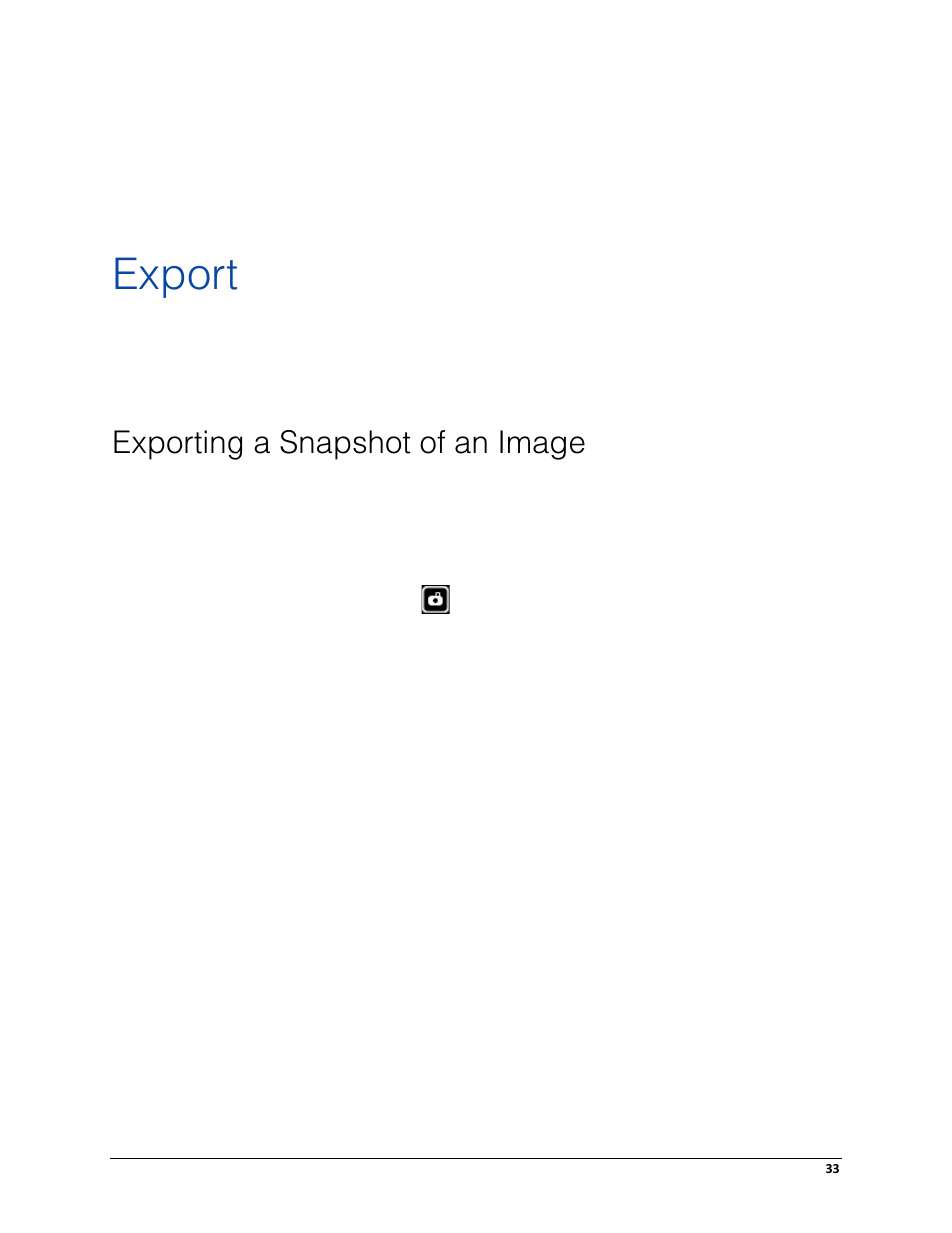 Export, Exporting a snapshot of an image | Avigilon ACC Player Version 4.12 User Manual | Page 37 / 49