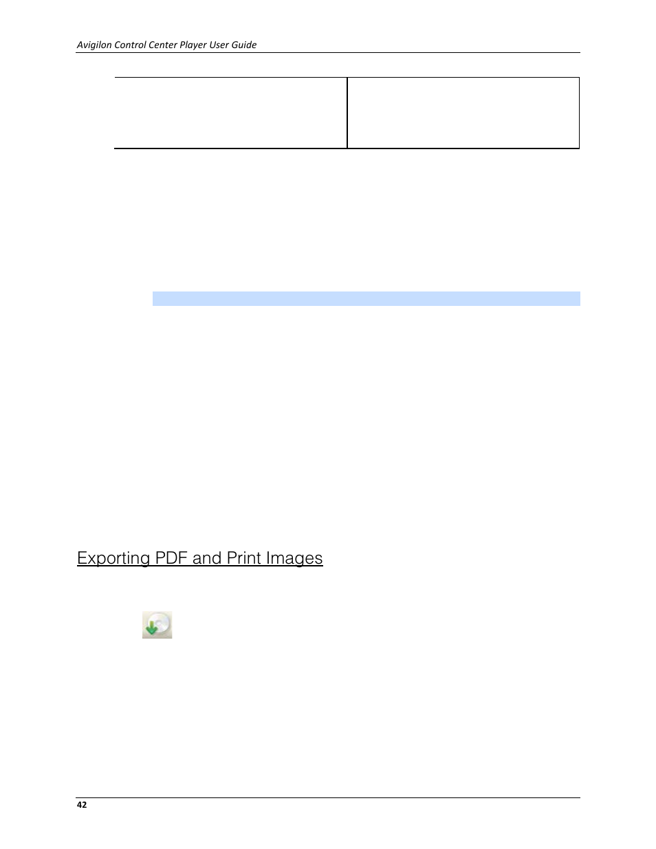 Exporting pdf and print images | Avigilon ACC Player Version 4.12 User Manual | Page 46 / 49