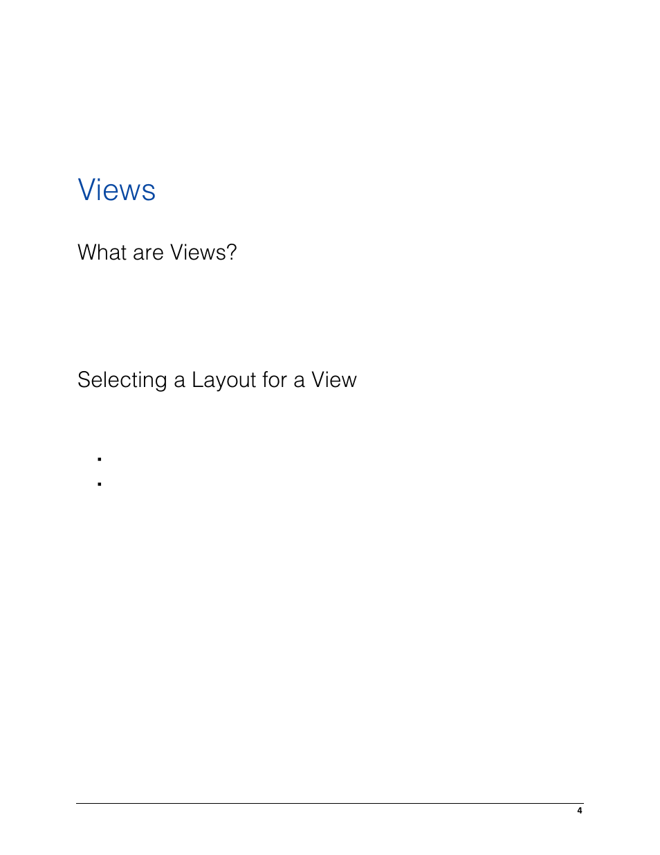 Views, What are views, Selecting a layout for a view | Avigilon ACC Player Version 4.12 User Manual | Page 8 / 49