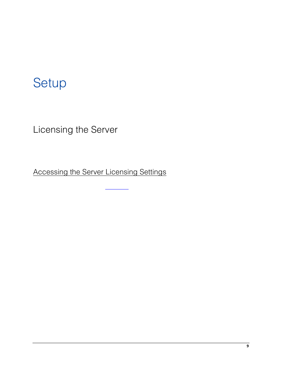 Setup, Licensing the server, Accessing the server licensing settings | Avigilon ACC Server Version 4.12 User Manual | Page 13 / 50