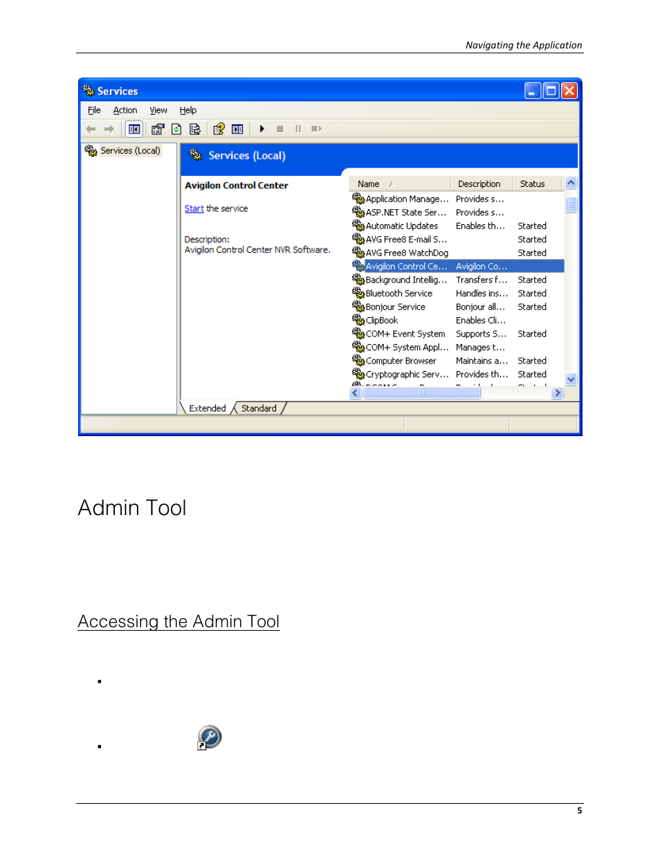 Admin tool, Accessing the admin tool | Avigilon ACC Server Version 4.12 User Manual | Page 9 / 50