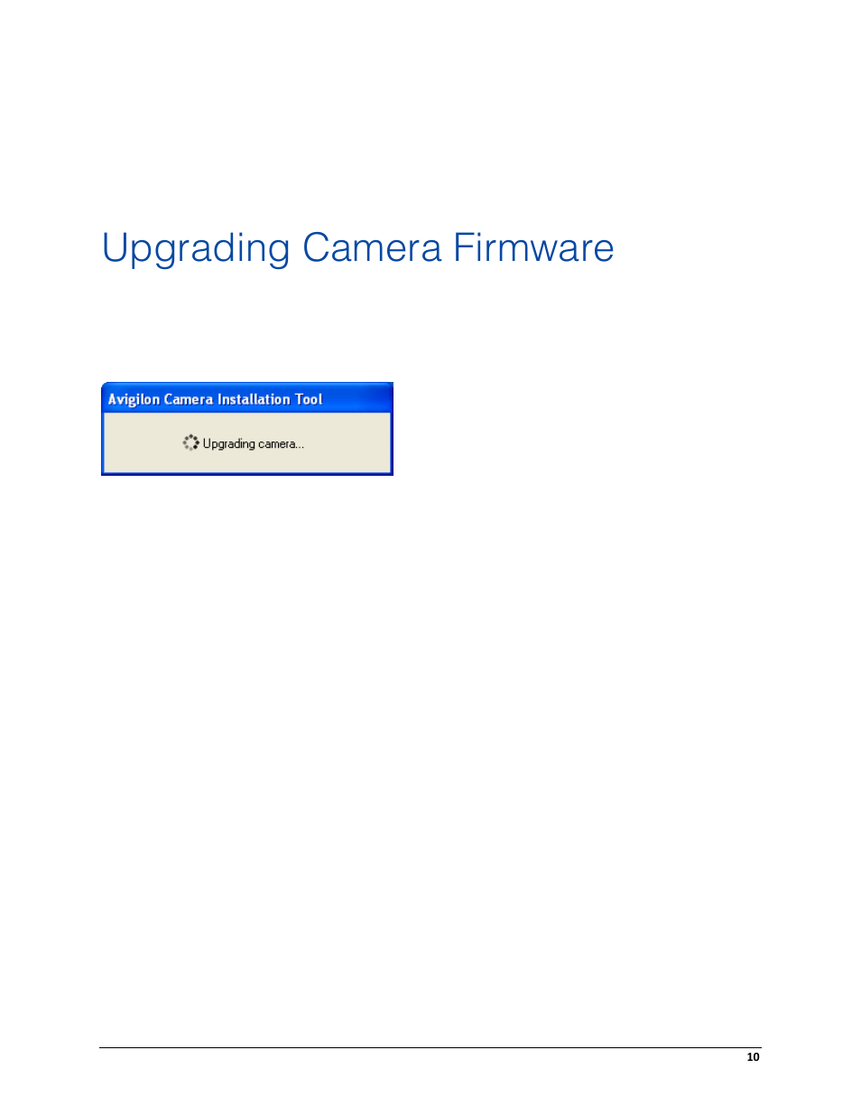 Upgrading camera firmware | Avigilon ACC Camera Installation Tool Version 4.12 User Manual | Page 14 / 16