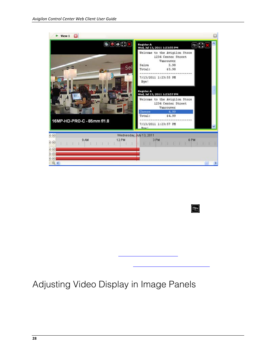 Adjusting video display in image panels | Avigilon ACC Enterprise Web Client Version 4.12 User Manual | Page 34 / 70