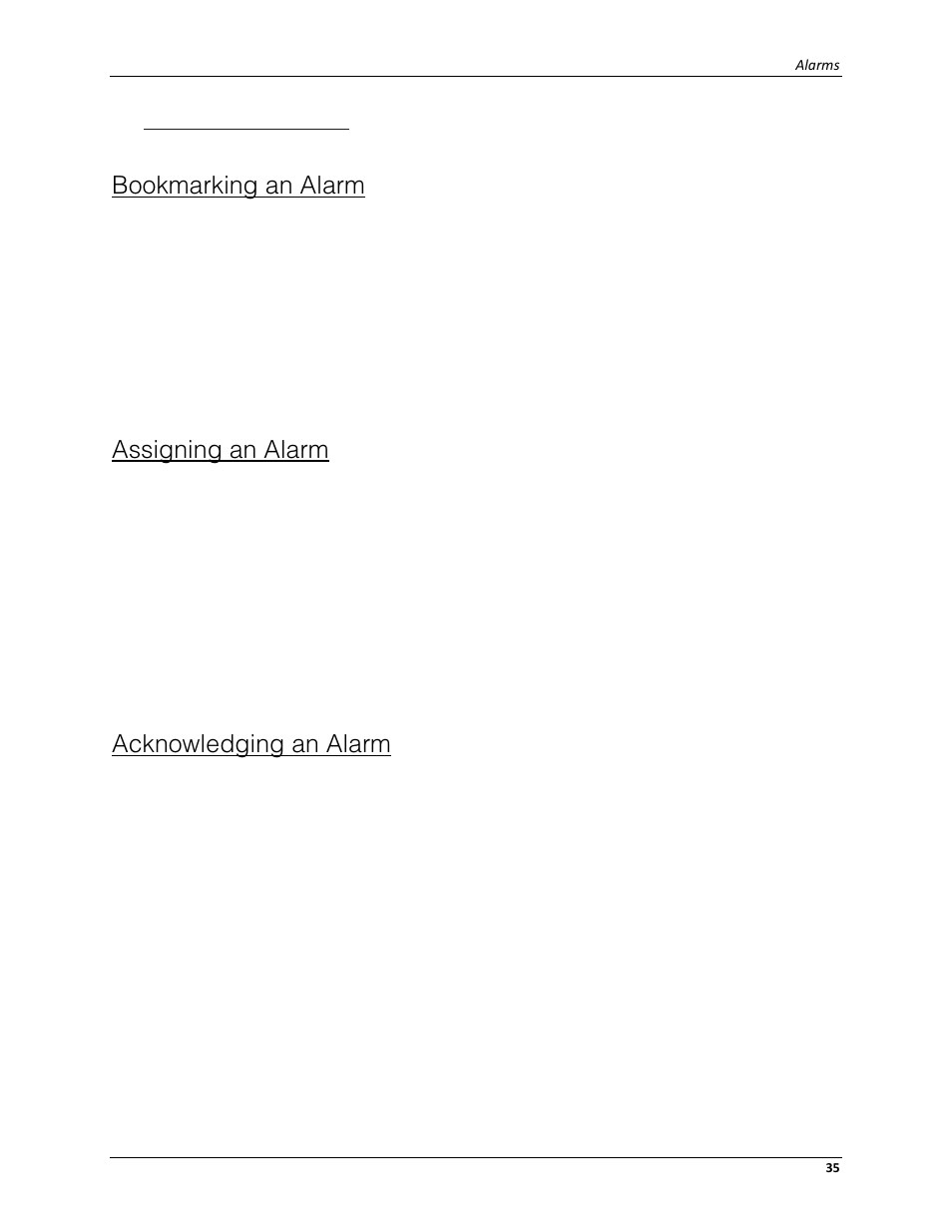 Bookmarking an alarm, Assigning an alarm, Acknowledging an alarm | Avigilon ACC Enterprise Web Client Version 4.12 User Manual | Page 41 / 70