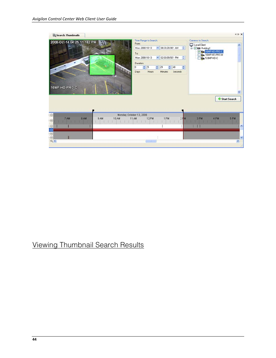 Viewing thumbnail search results | Avigilon ACC Enterprise Web Client Version 4.12 User Manual | Page 50 / 70