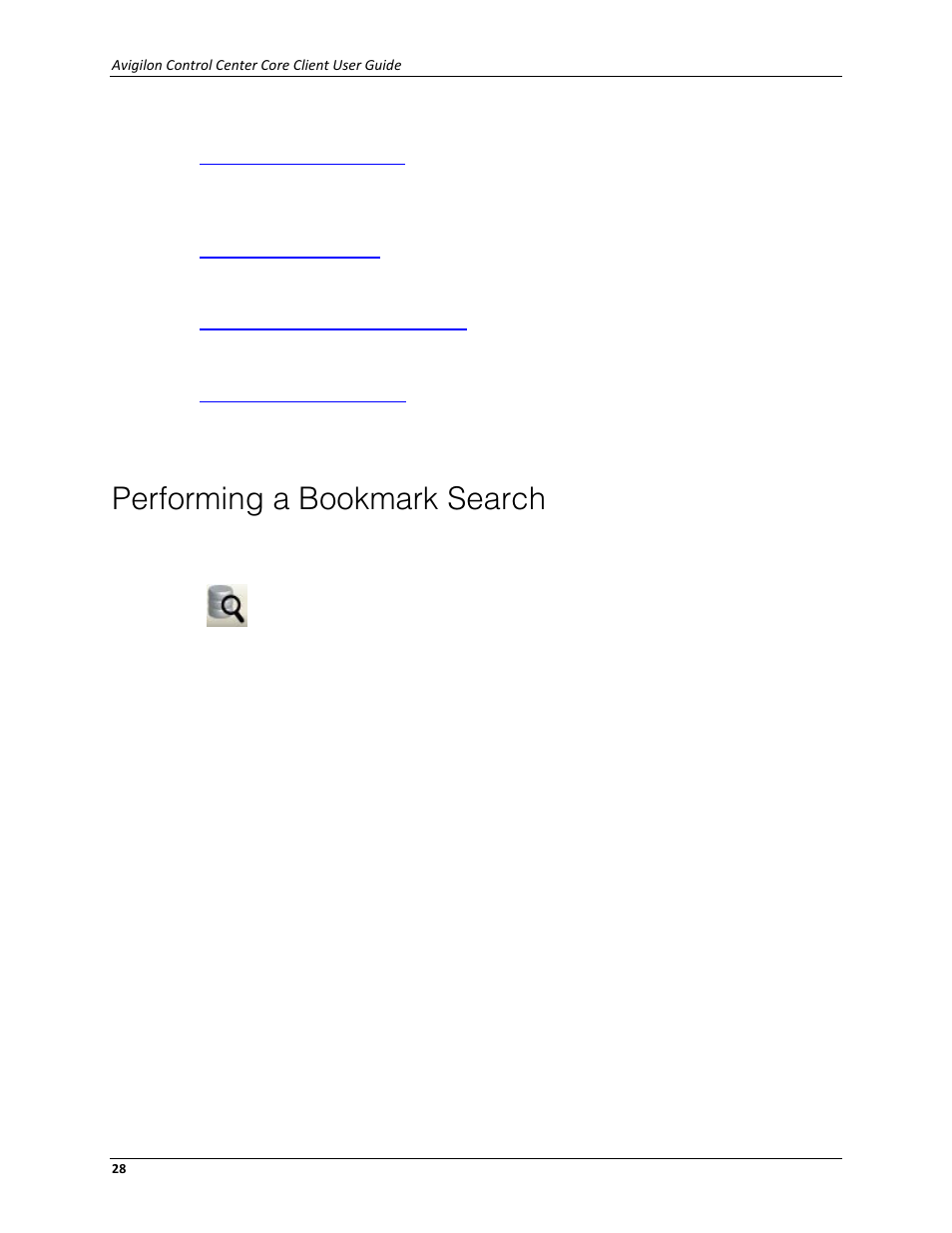 Performing a bookmark search | Avigilon ACC Core Web Client Version 4.12 User Manual | Page 32 / 49
