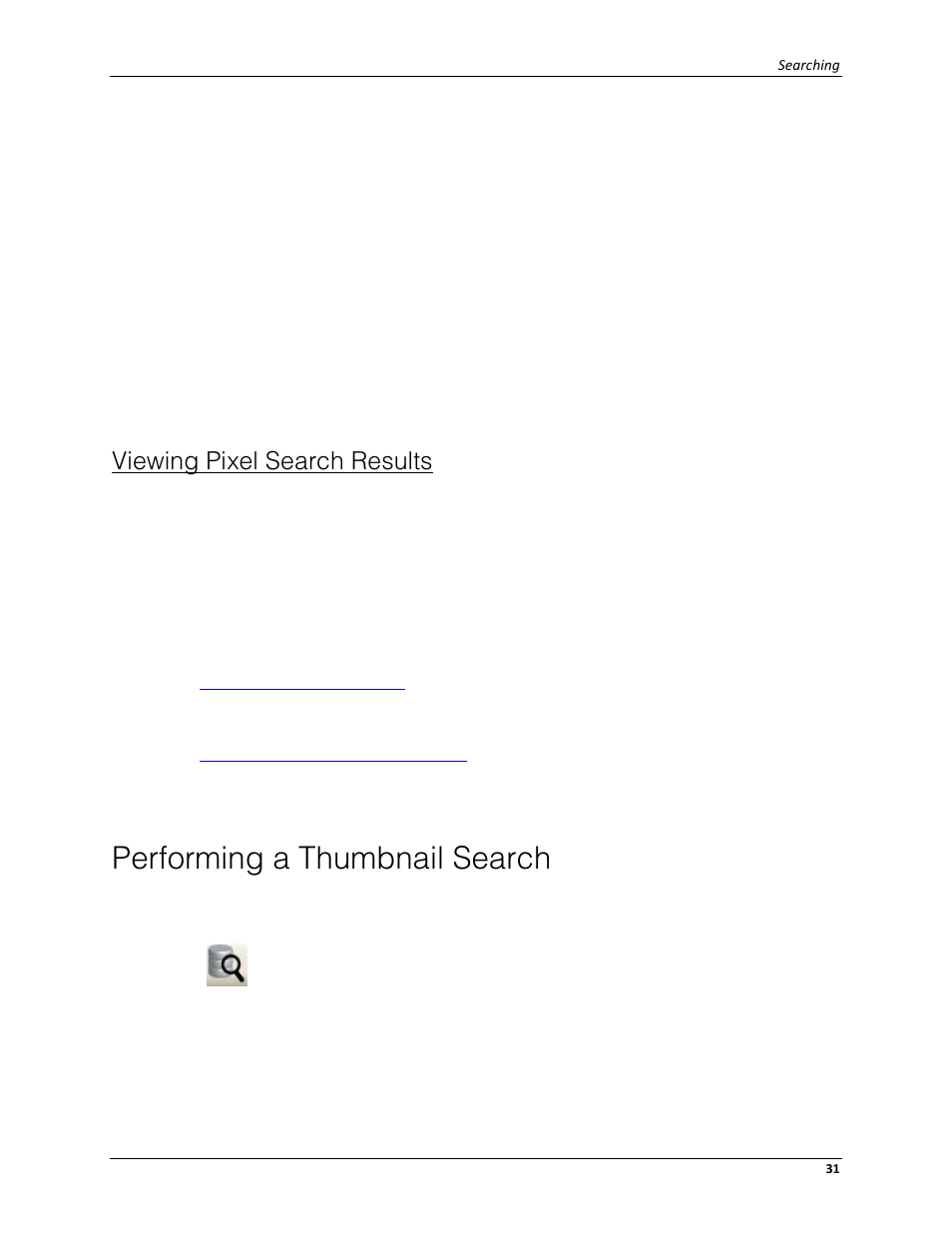 Viewing pixel search results, Performing a thumbnail search | Avigilon ACC Core Web Client Version 4.12 User Manual | Page 35 / 49