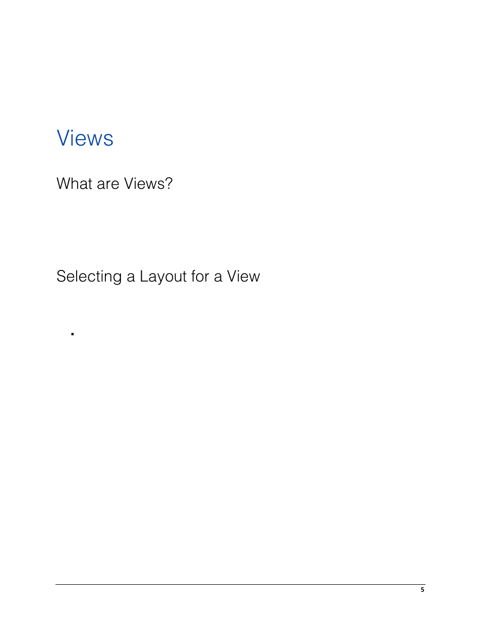 Views, What are views, Selecting a layout for a view | Avigilon ACC Core Web Client Version 4.12 User Manual | Page 9 / 49