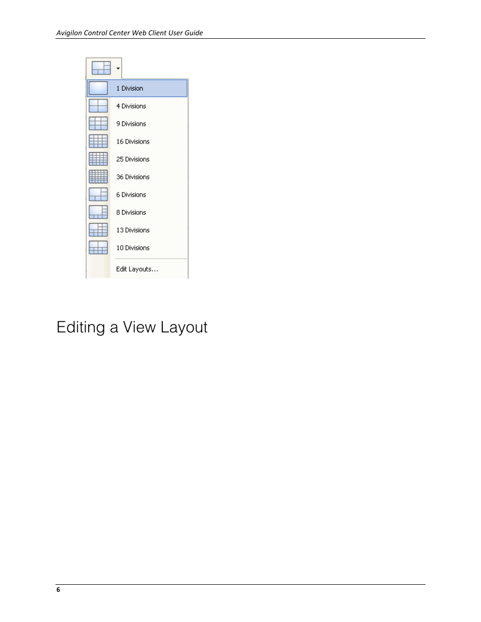 Editing a view layout | Avigilon ACC Standard Web Client Version 4.12 User Manual | Page 10 / 57