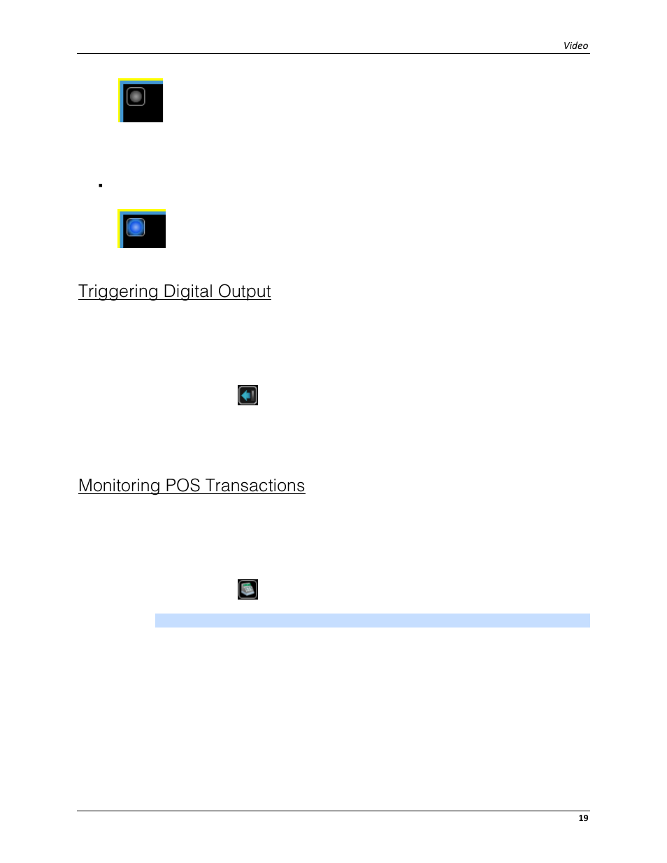 Triggering digital output, Monitoring pos transactions | Avigilon ACC Standard Web Client Version 4.12 User Manual | Page 23 / 57