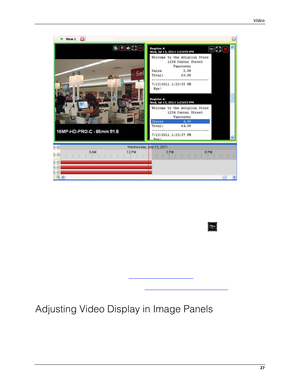 Adjusting video display in image panels | Avigilon ACC Standard Web Client Version 4.12 User Manual | Page 31 / 57