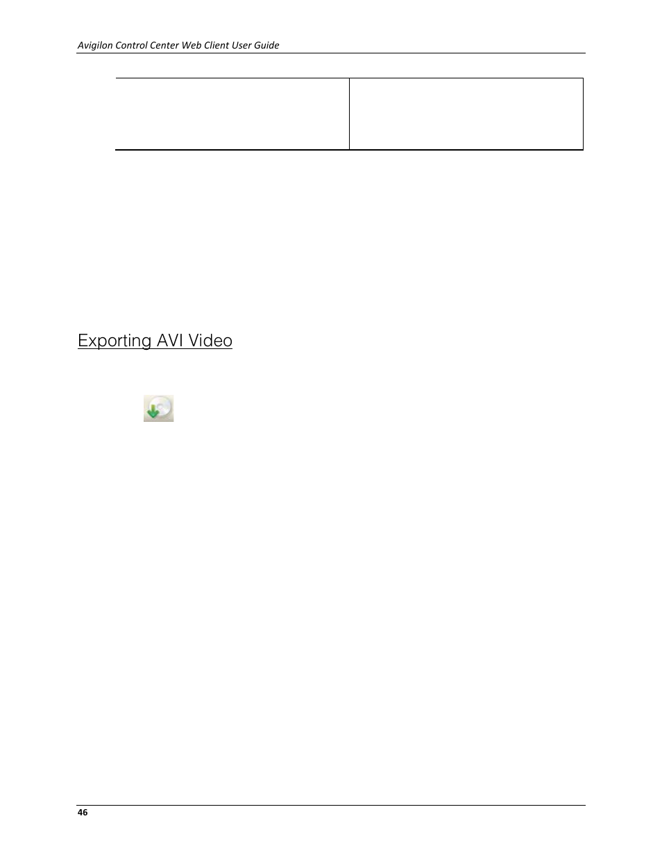 Exporting avi video | Avigilon ACC Standard Web Client Version 4.12 User Manual | Page 50 / 57