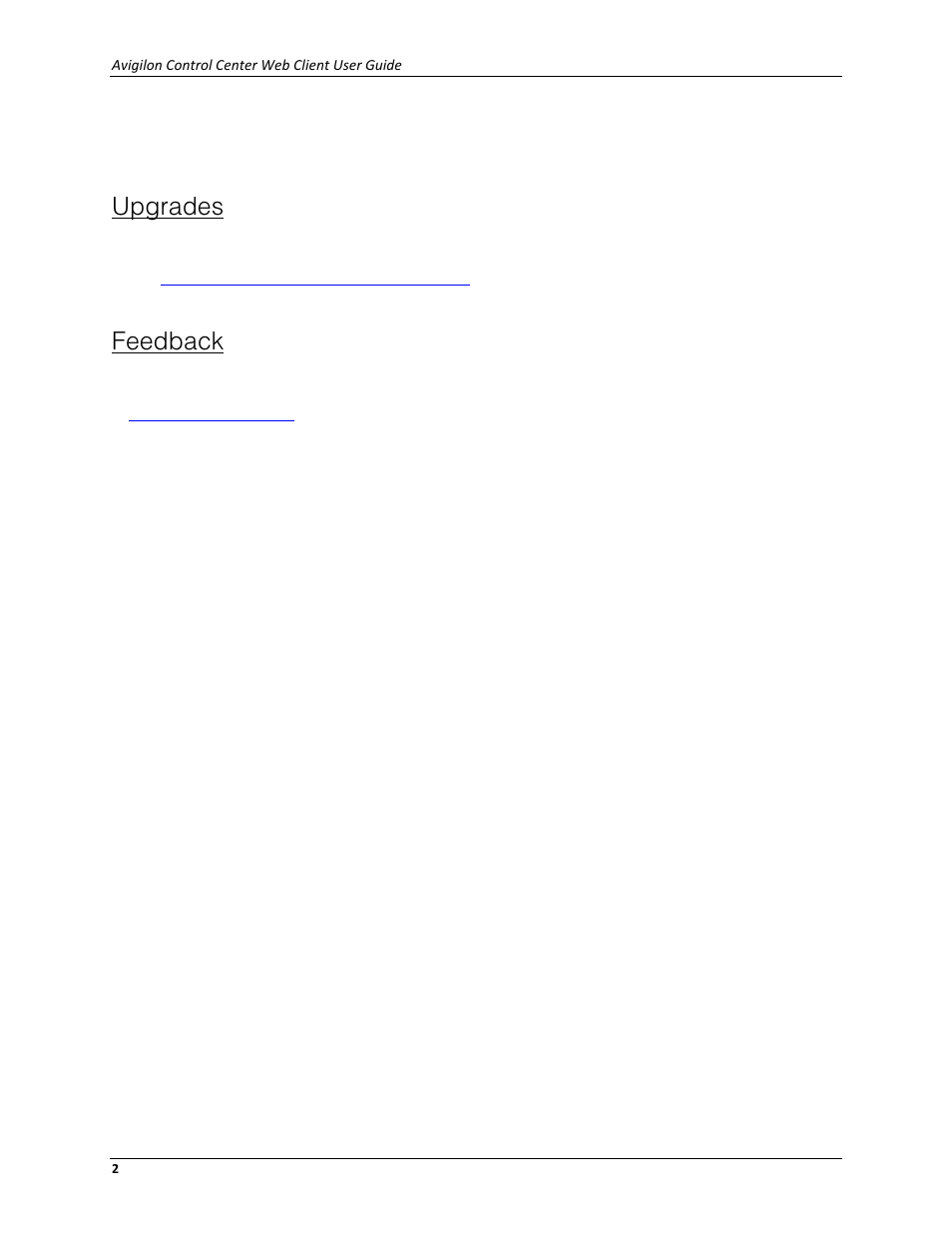 Upgrades, Feedback | Avigilon ACC Standard Web Client Version 4.12 User Manual | Page 6 / 57