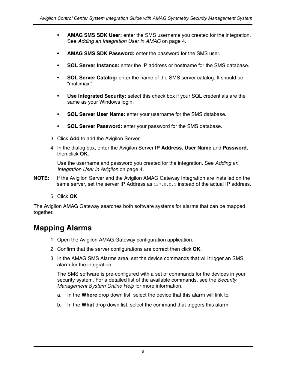 Mapping alarms | Avigilon AMAG Symmetry Integration User Manual | Page 12 / 16