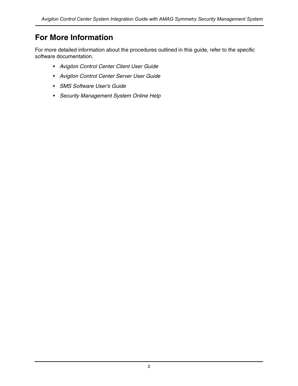 For more information | Avigilon AMAG Symmetry Integration User Manual | Page 5 / 16
