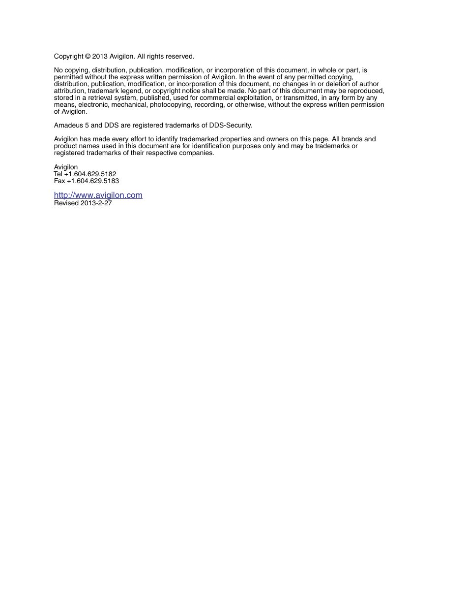 Avigilon DDS Amadeus 5 Integration User Manual | Page 2 / 10