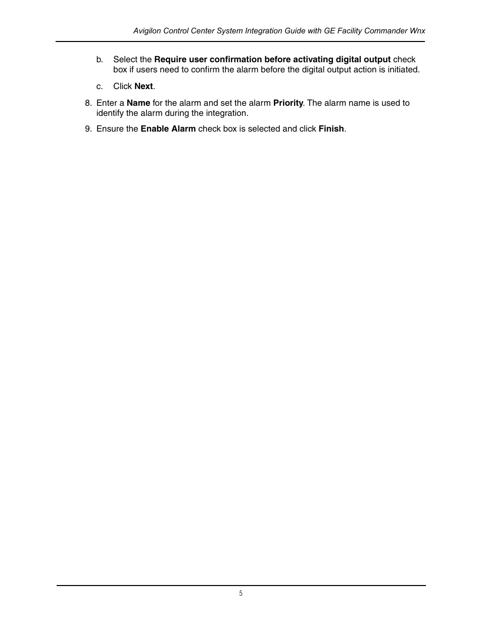 Avigilon GE Facility Commander Wnx Integration User Manual | Page 8 / 13