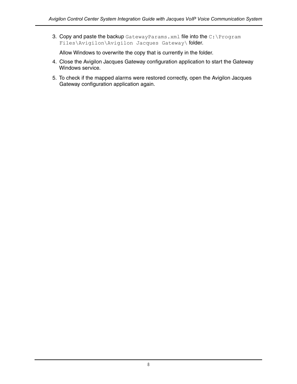 Avigilon Jacques VoIP Voice Communication System Integration User Manual | Page 11 / 12