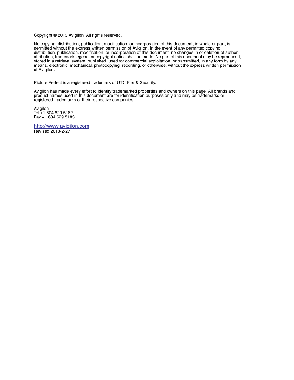 Avigilon Picture Perfect 4 Integration User Manual | Page 2 / 13
