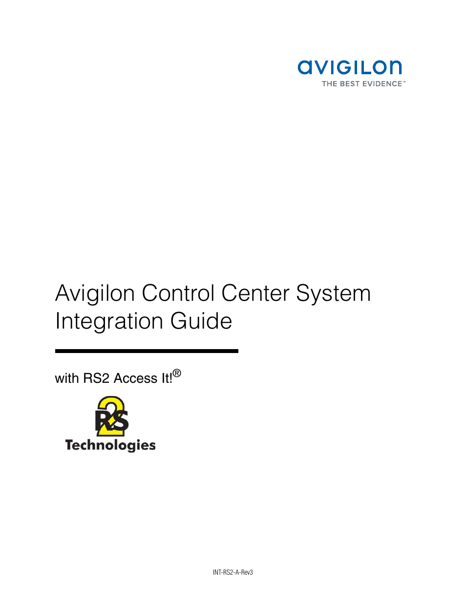 Avigilon RS2 Access It Integration User Manual | 9 pages